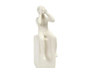 Καθιστή Φιγούρα σε Βάση Resin Λευκή 8.5x6x19cm RAH109K4 Espiel