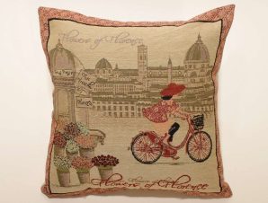 Μαξιλαροθήκη Διακόσμησης Silk Fashion Bicycle 45×45