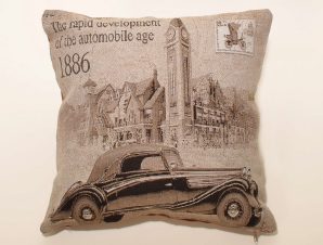 Μαξιλαροθήκη Διακόσμησης Silk Fashion Cars Brown 45×45