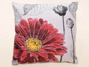 Μαξιλαροθήκη Διακόσμησης Silk Fashion Flower Red 45×45