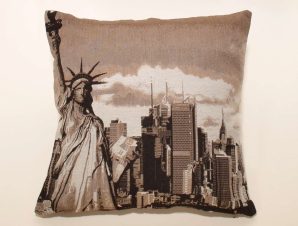 Μαξιλαροθήκη Διακόσμησης Silk Fashion Statue Of Liberty Brown 45×45